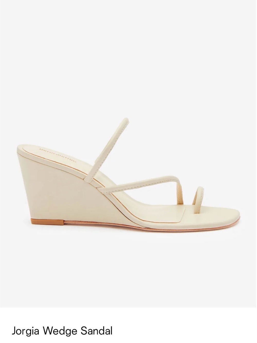 Jorgia Wedge Sandal - Almond Leather, Size 9.5